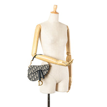 Dior | Pre-Owned Mini Oblique Canvas Saddle Bag | Blue/Navy