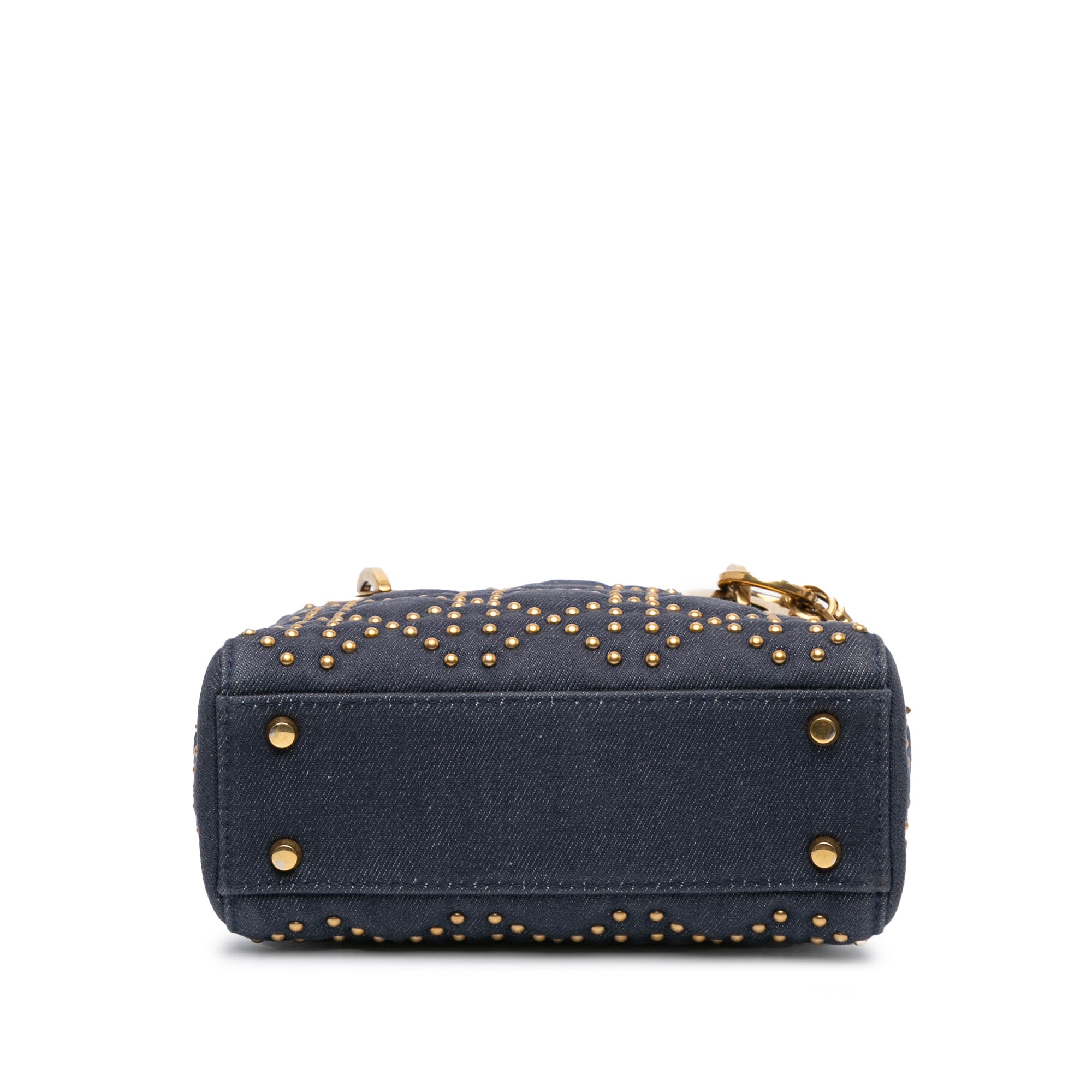Dior | Pre-Owned Mini Denim Cannage Studded Supple Lady | Blue/Navy