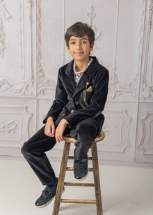 Baby Boys | Charlie Velour Boy's Blazer | Black