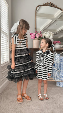 Baby Girls | Monaco and Striped Cardigan | Black & White