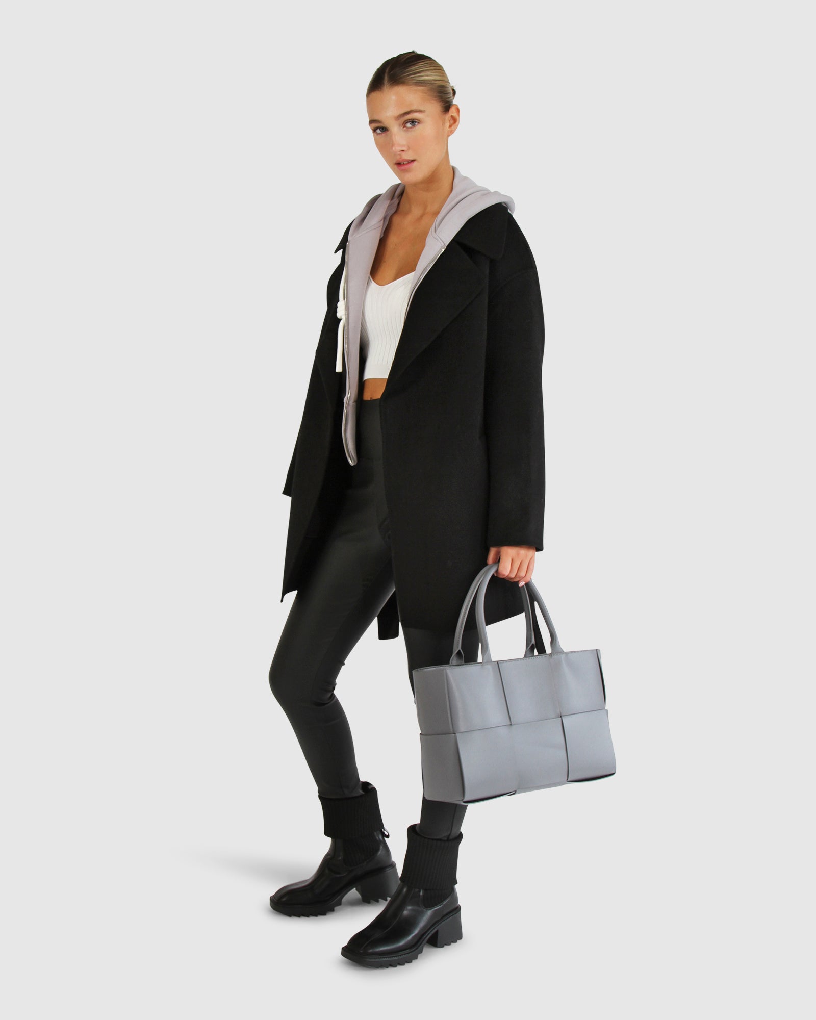 Women | Eternal Flame Wool Blend Short Robe Coat | Black