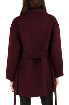 Women | Eternal Flame Wool Blend Short Robe Coat | Burgundy
