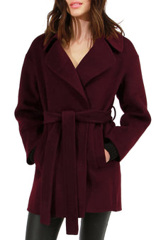 Women | Eternal Flame Wool Blend Short Robe Coat | Burgundy