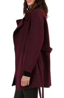 Women | Eternal Flame Wool Blend Short Robe Coat | Burgundy