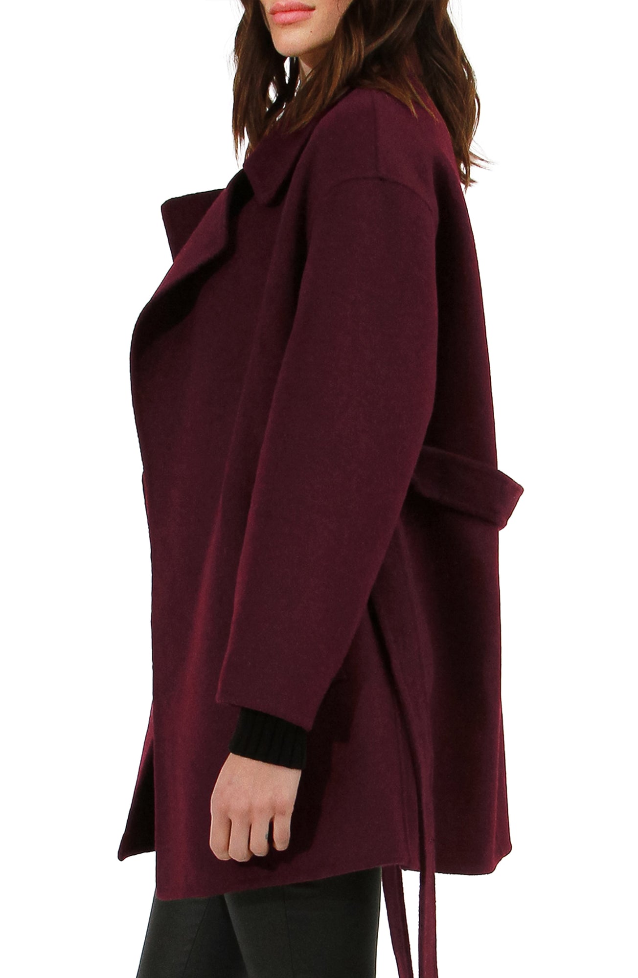 Women | Eternal Flame Wool Blend Short Robe Coat | Burgundy