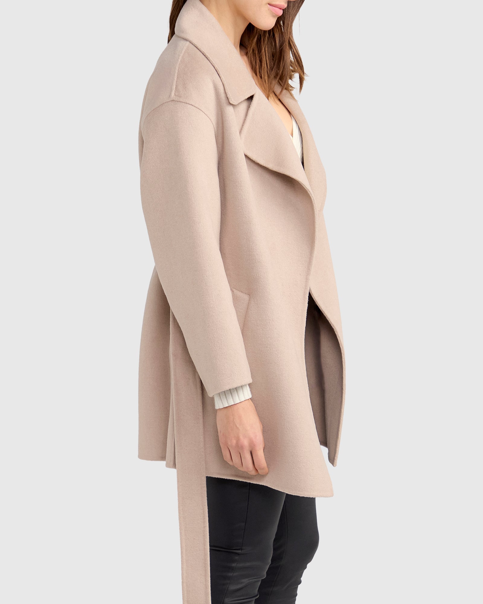Women | Eternal Flame Wool Blend Short Robe Coat | Sand
