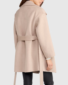 Women | Eternal Flame Wool Blend Short Robe Coat | Sand