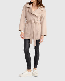 Women | Eternal Flame Wool Blend Short Robe Coat | Sand