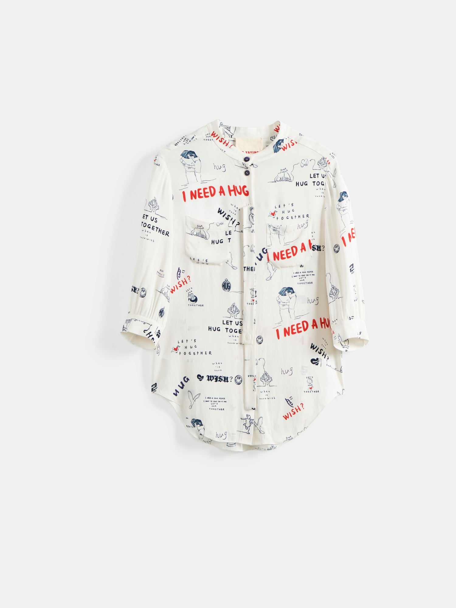 "I NEED A HUG" Printed Shirt | White