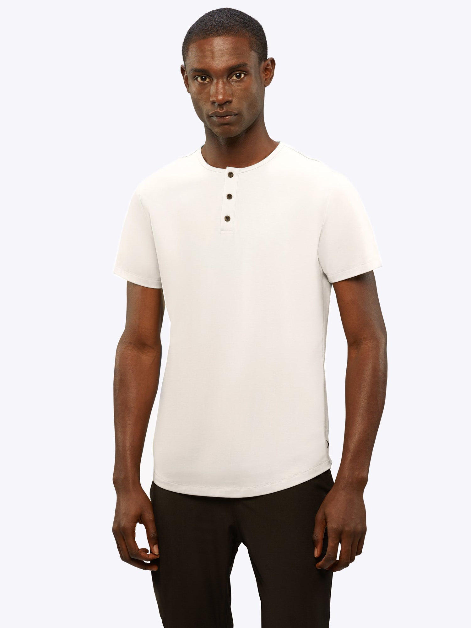 Mens | AO Henley Curve-Hem | Eggshell