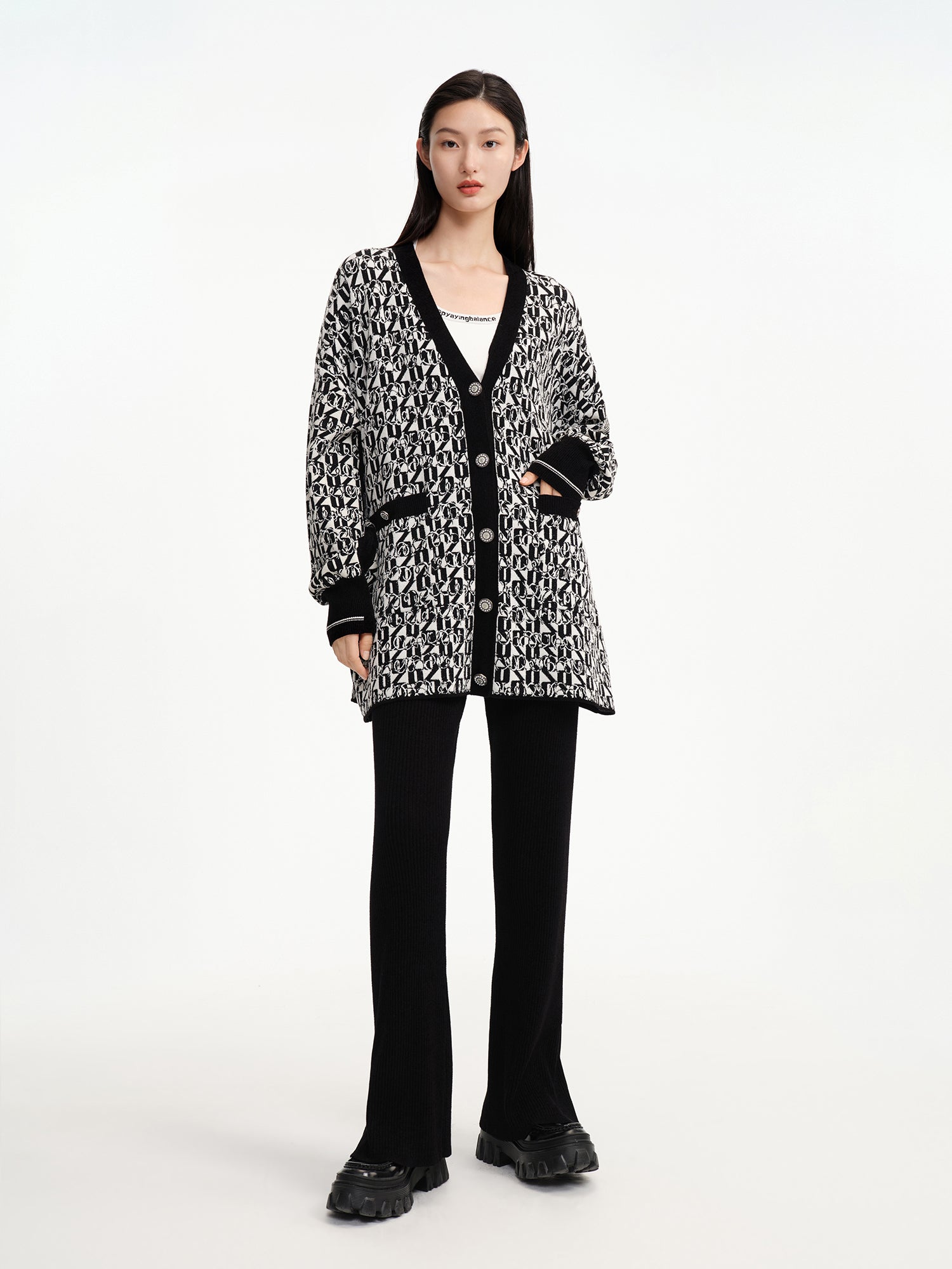 Straight-Leg Knitted Pant | Black