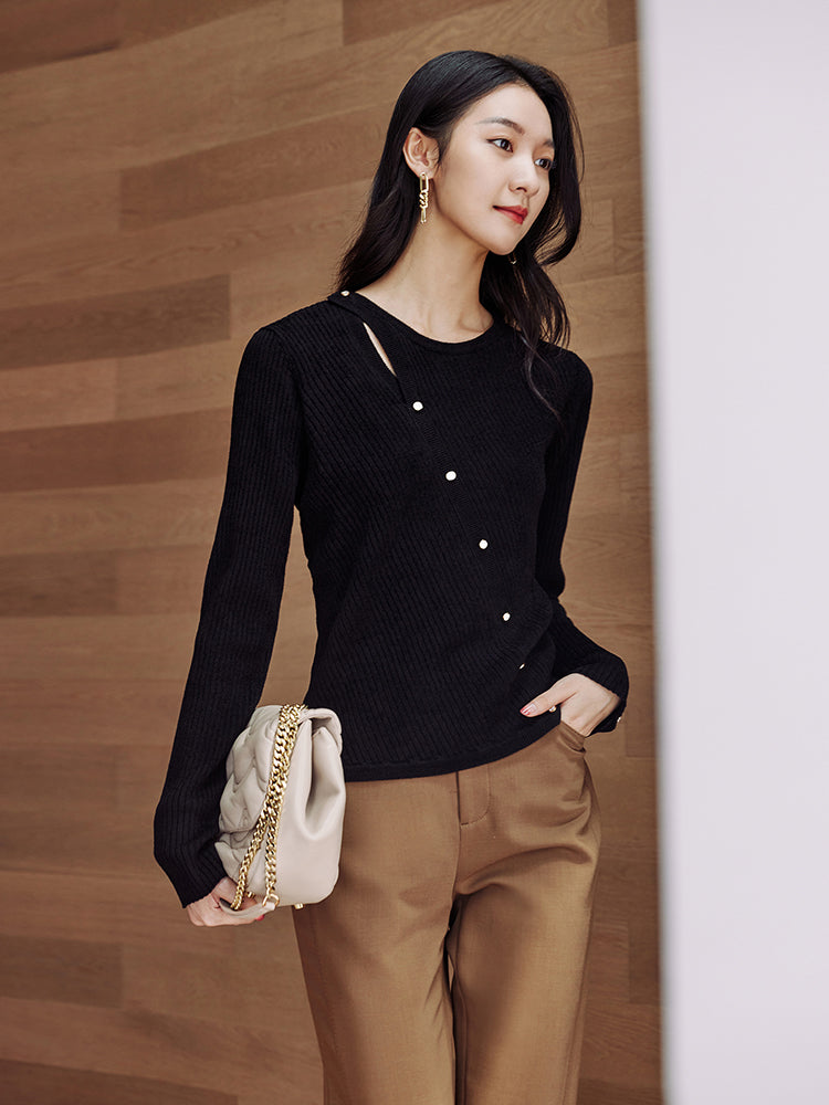Velvet Knit Top | Black