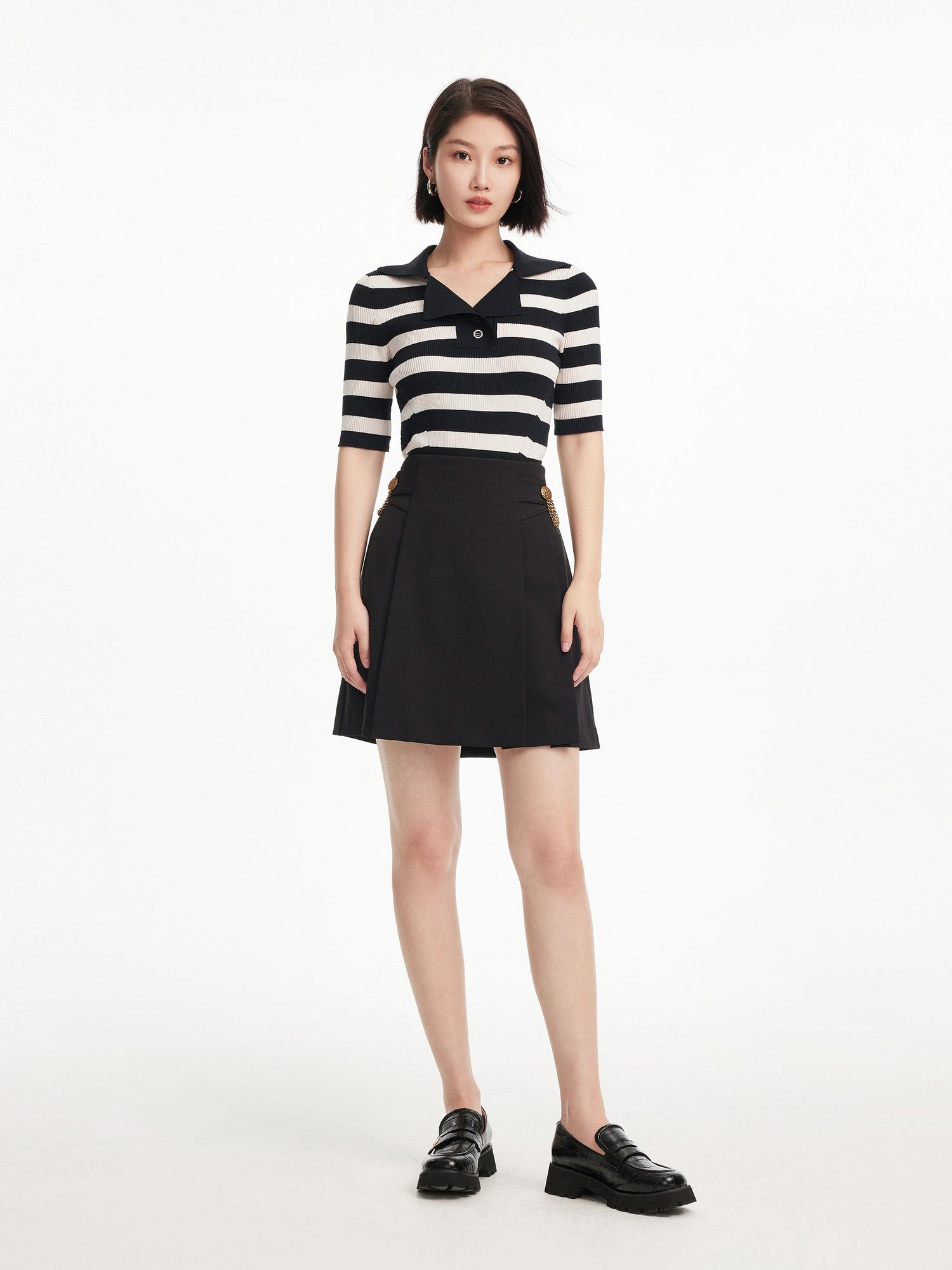 A-Shaped Pleated Mimiskirt | Black