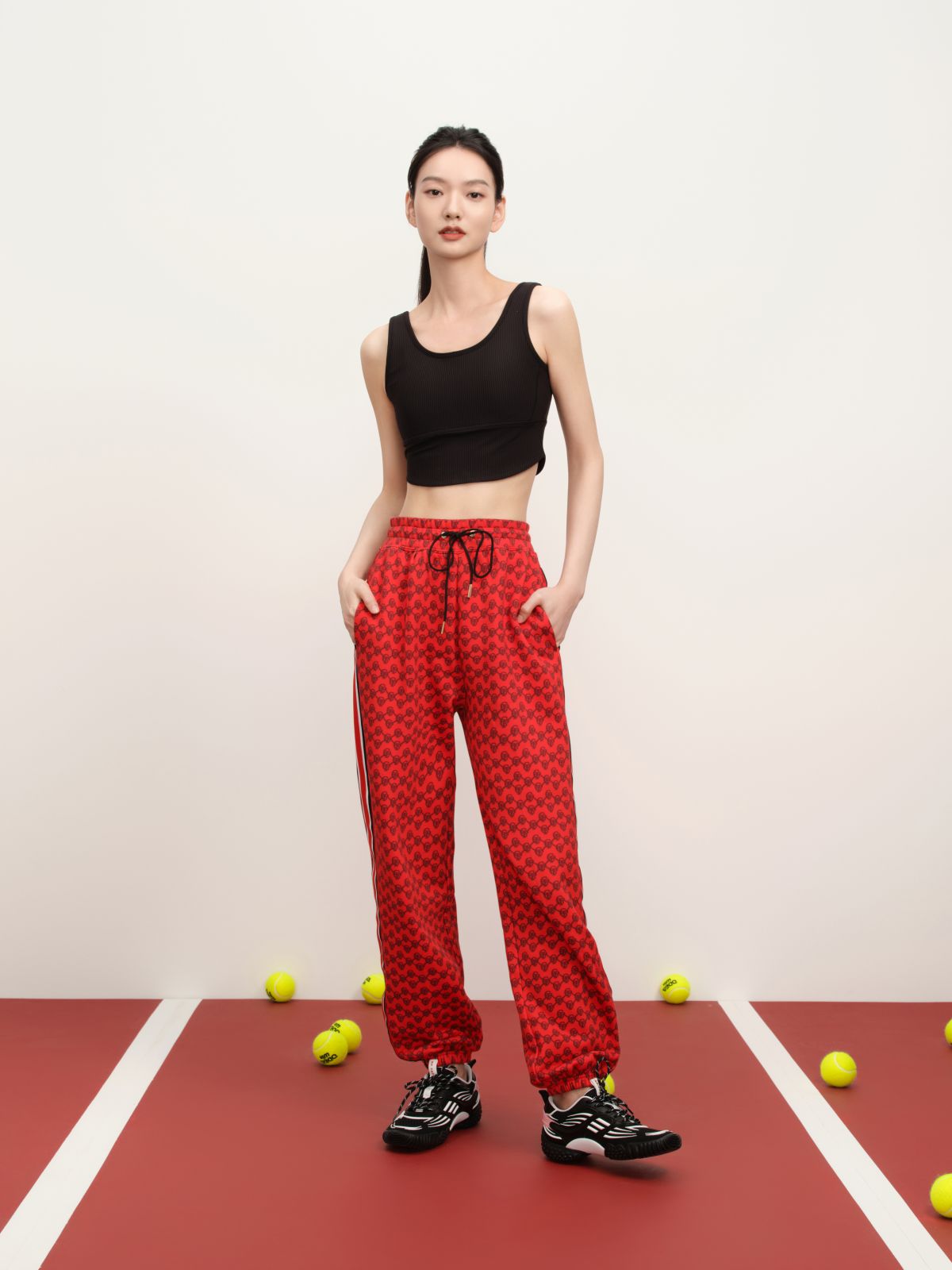 Drawstring Sport Pants | Red
