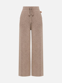 Knitted Wide-Leg Pant | Beige