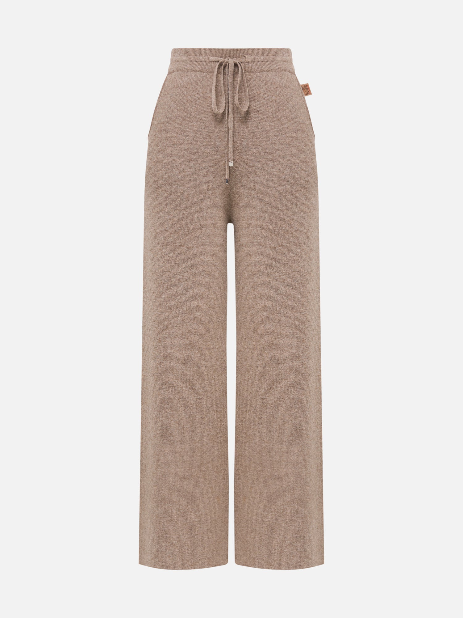 Knitted Wide-Leg Pant | Beige