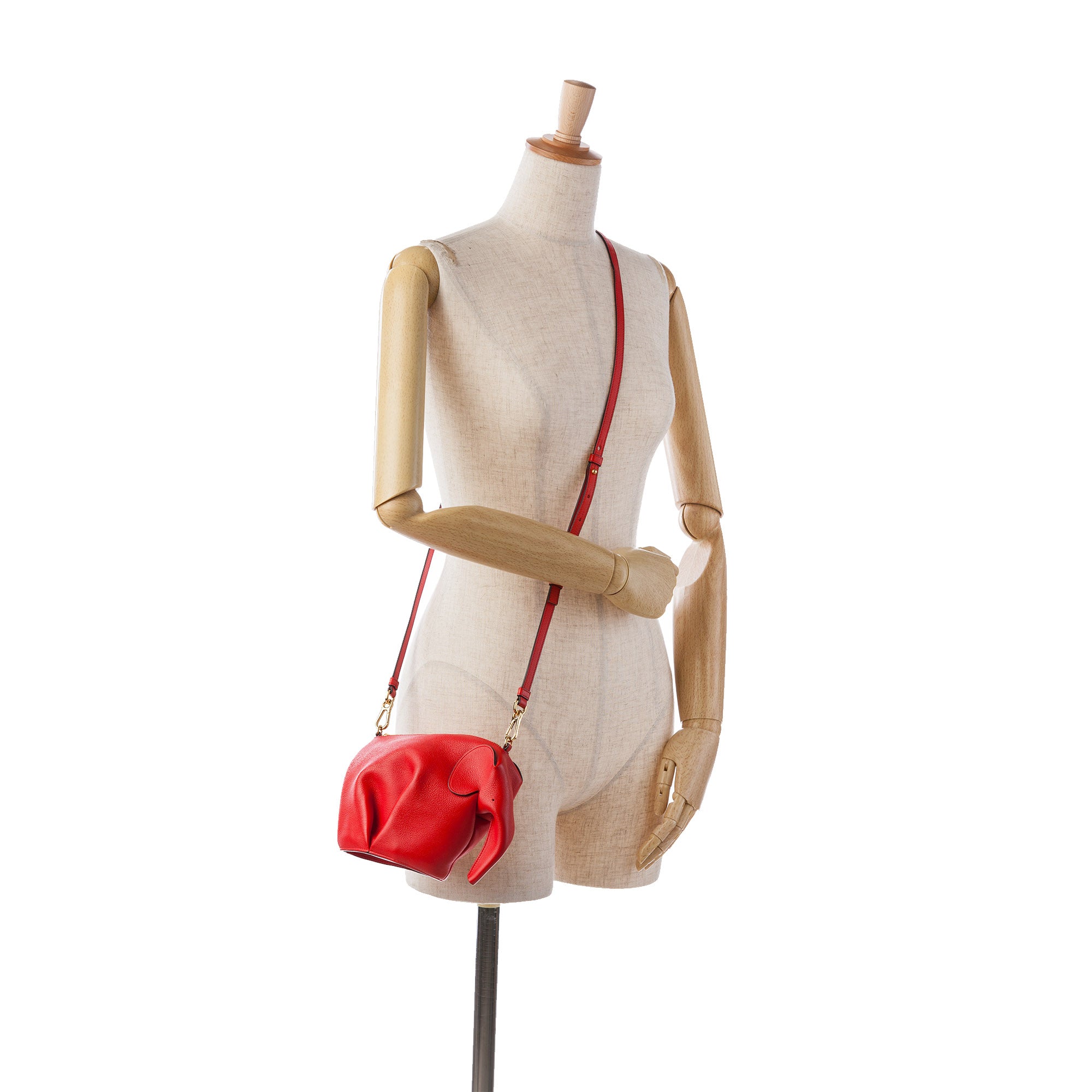 LOEWE | Pre-Owned Mini Leather Elephant Crossbody | Red