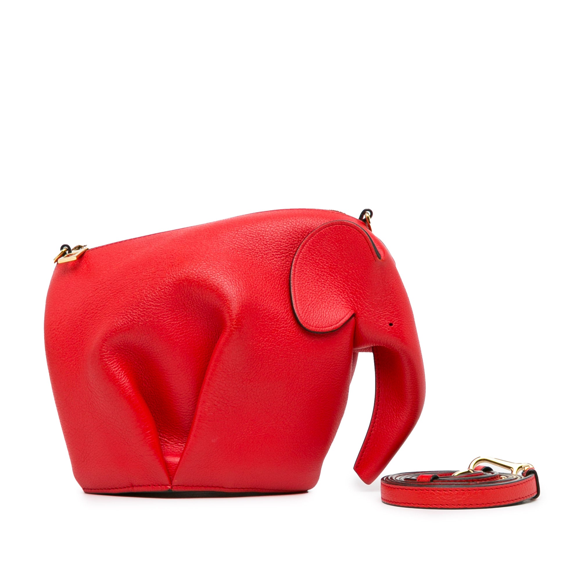 LOEWE | Pre-Owned Mini Leather Elephant Crossbody | Red