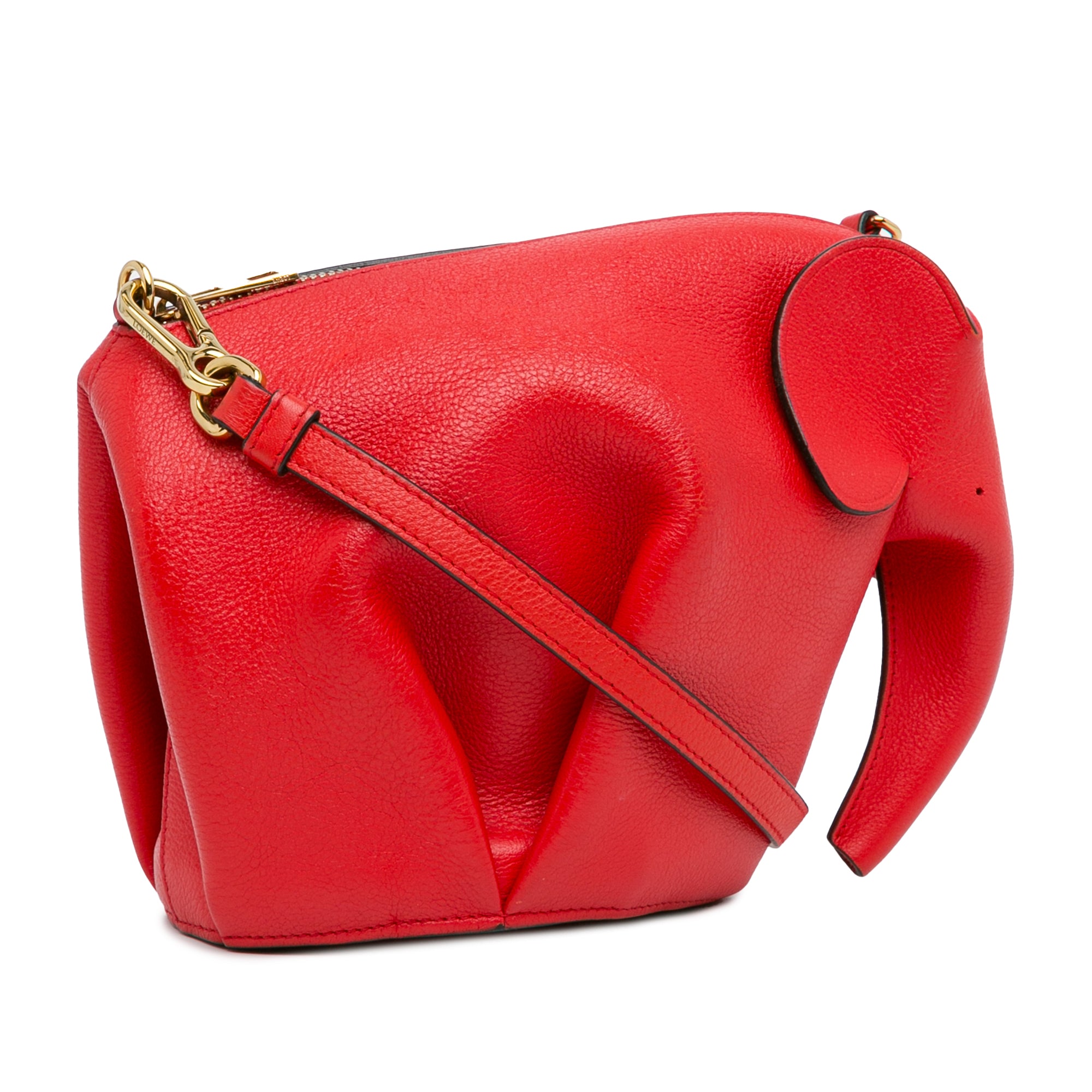 LOEWE | Pre-Owned Mini Leather Elephant Crossbody | Red