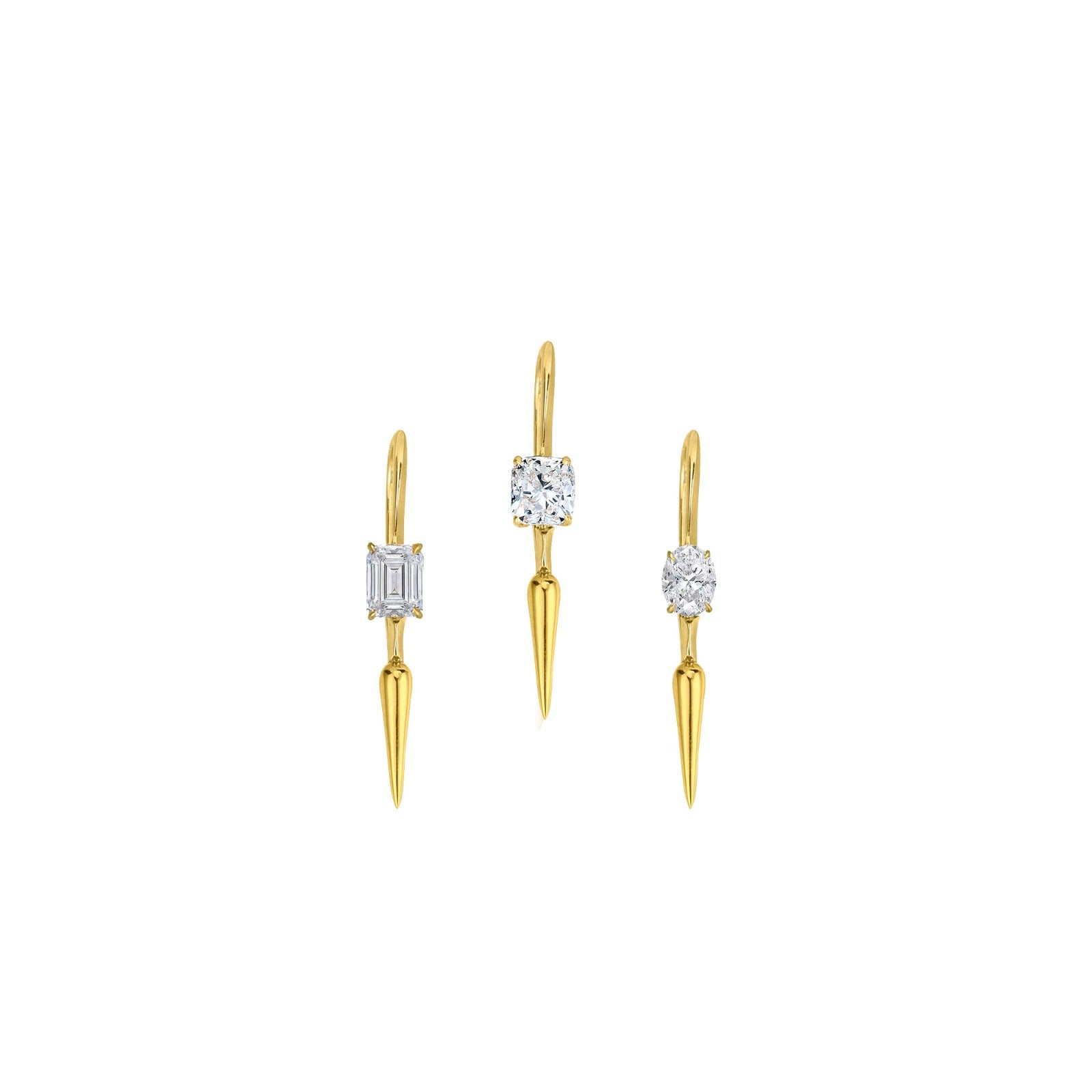 Quill + Diamond Drop Earring