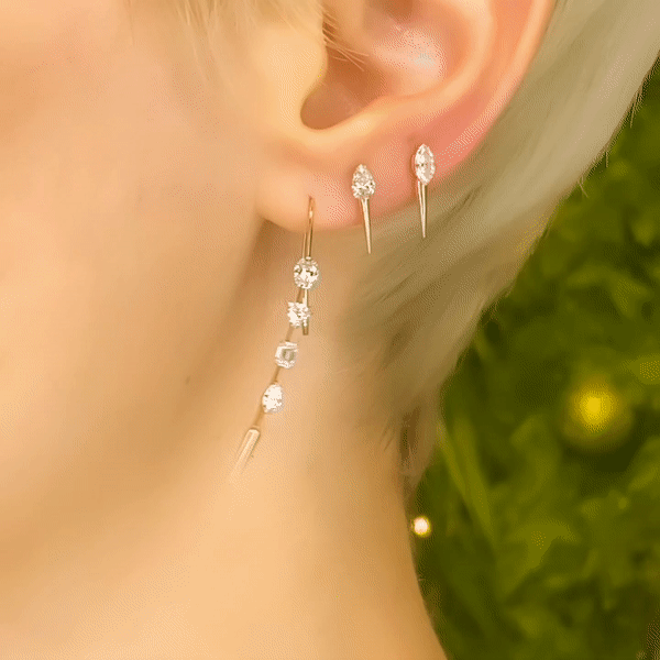 Quill + Diamond Spike Studs
