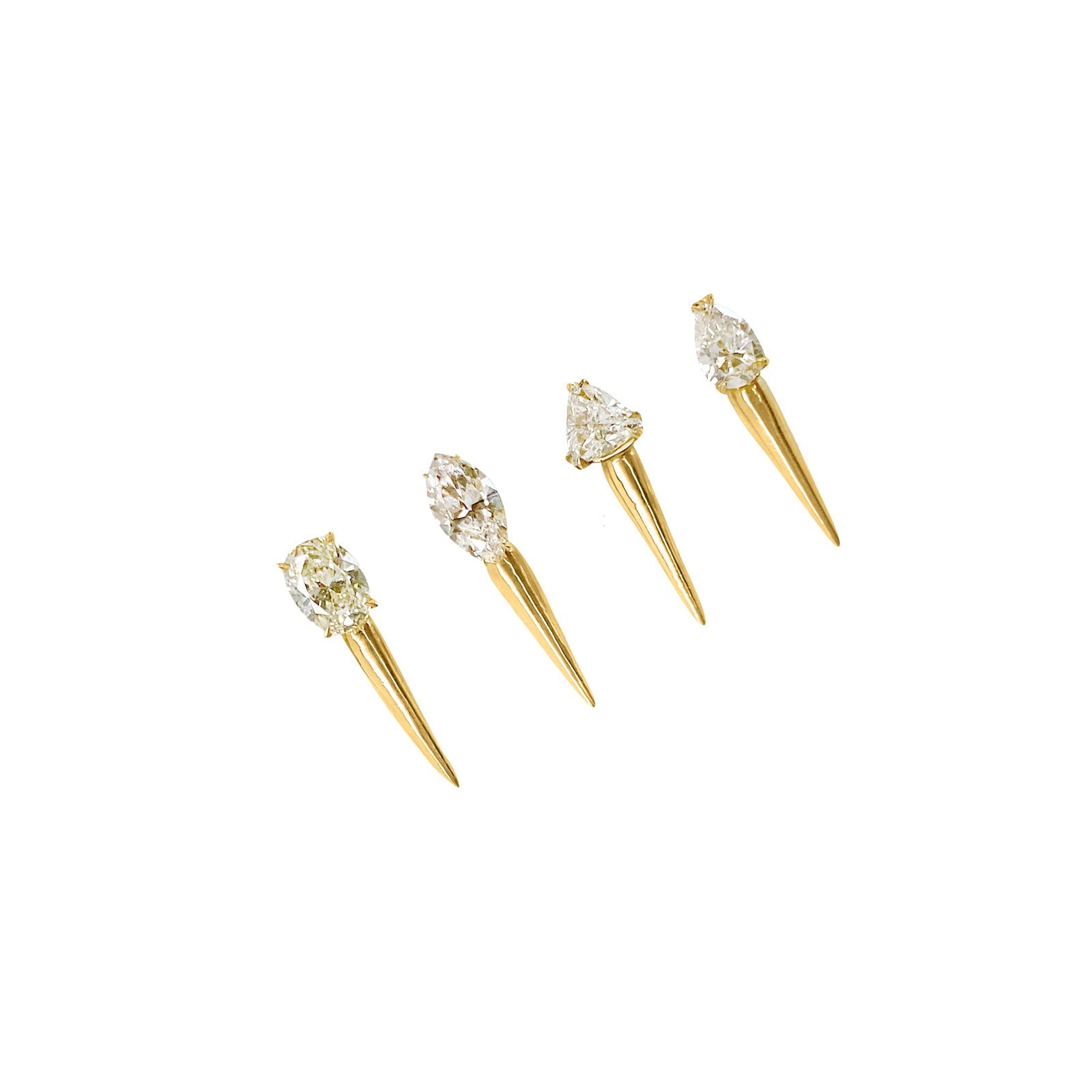 Quill + Diamond Spike Studs