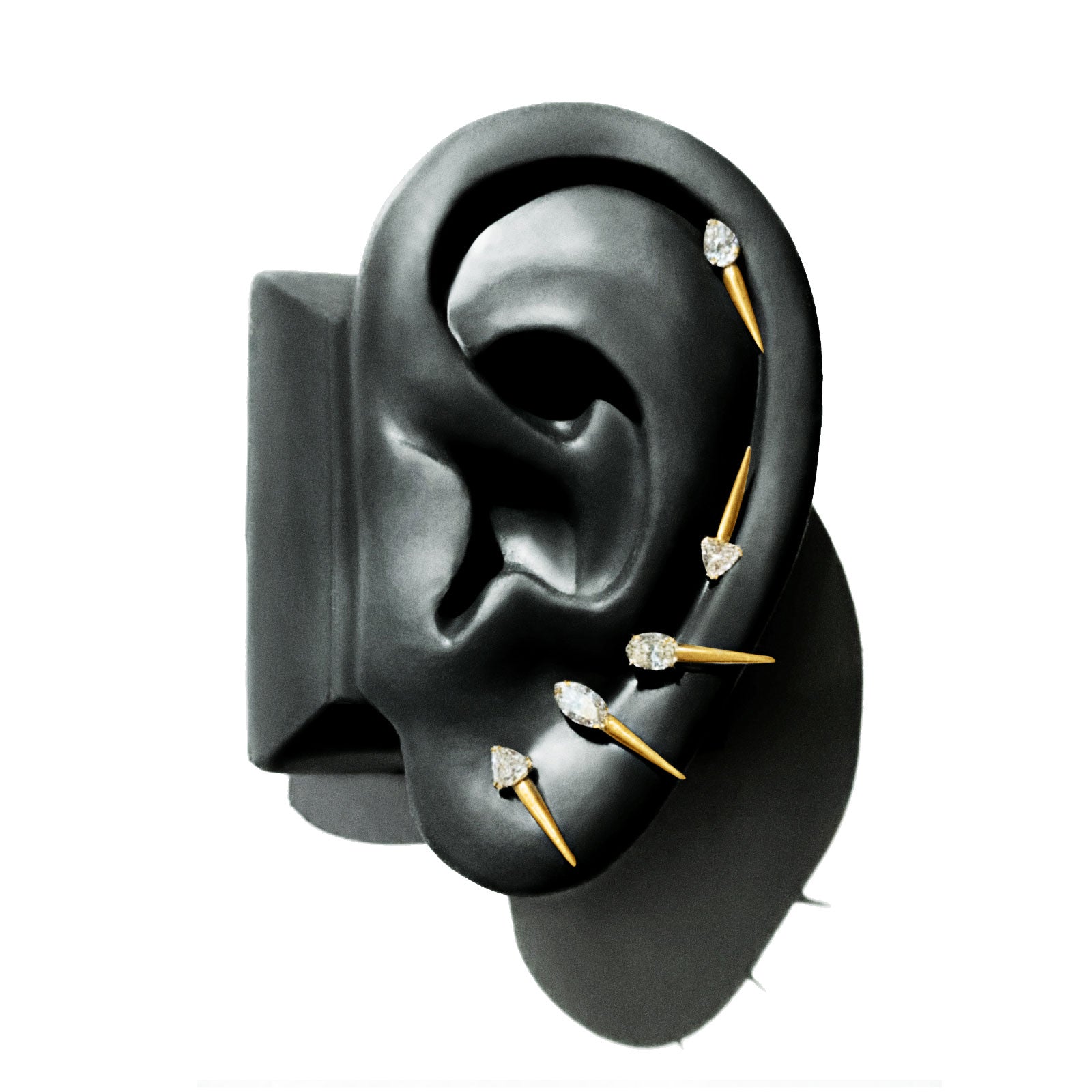 Quill + Diamond Spike Studs