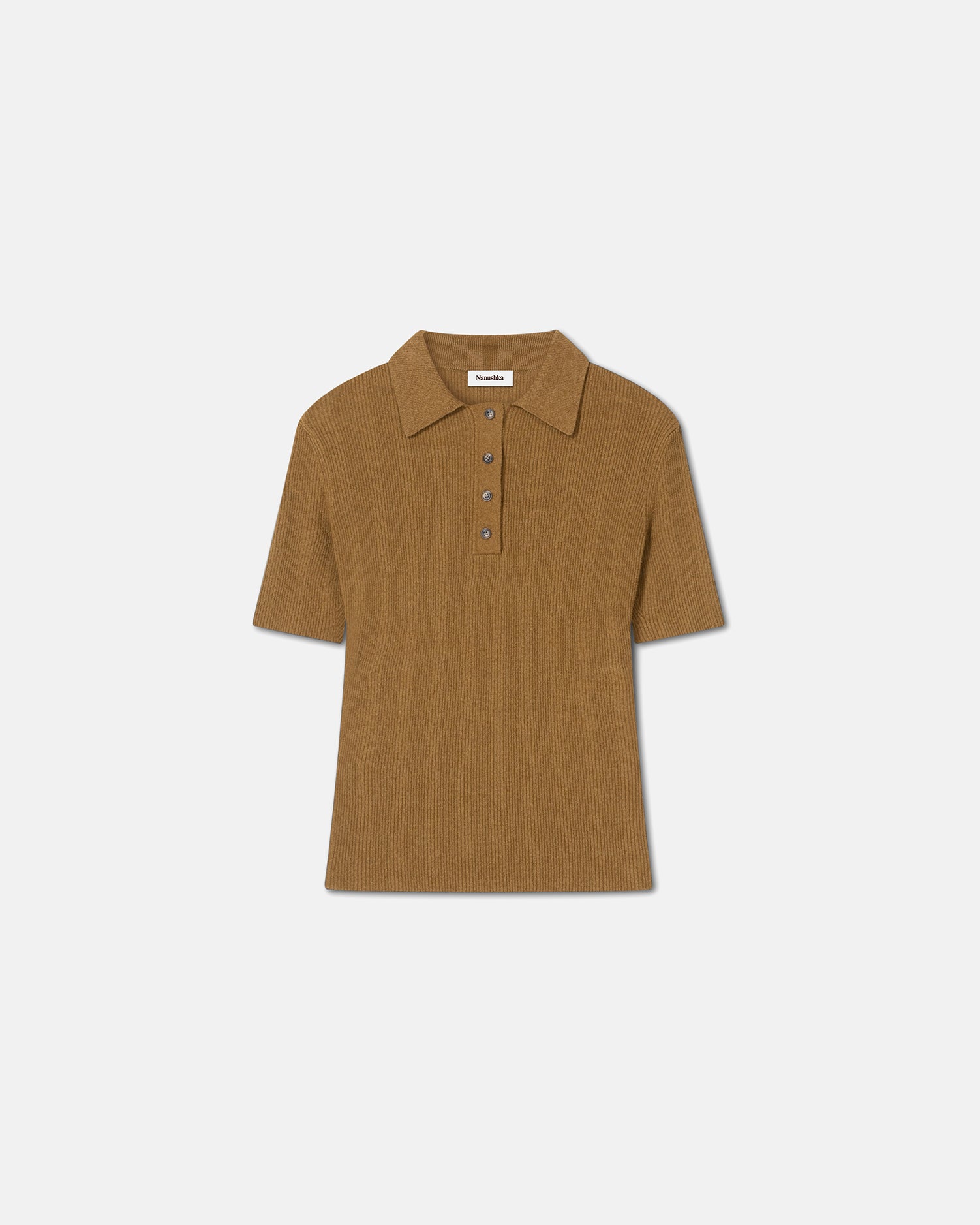 Womens | Elani Terry-Knit Polo | Golden Brown