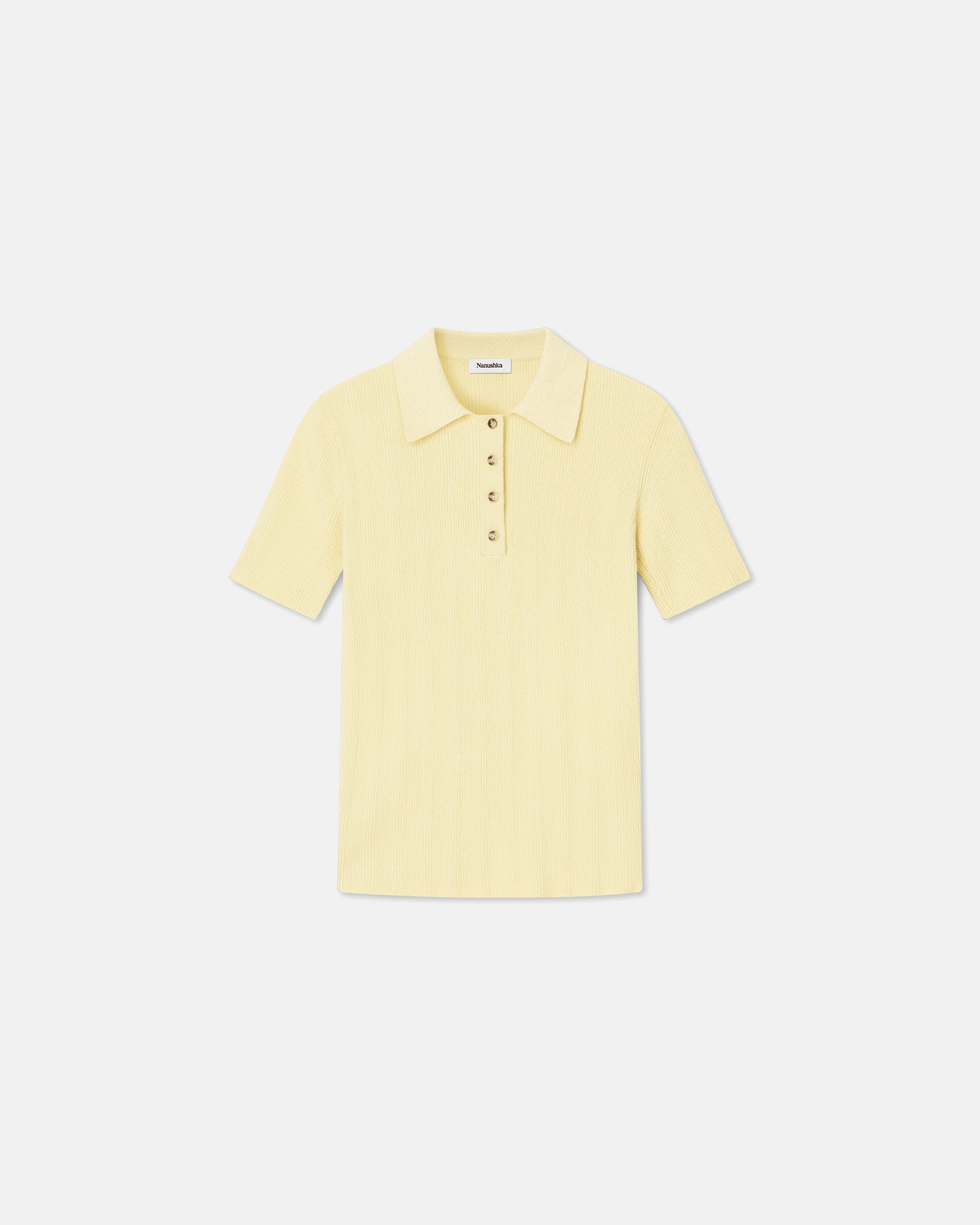 Elani Terry-Knit Polo | Pale Yellow