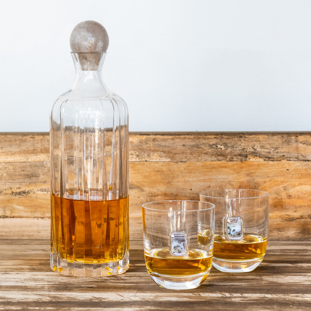 Elevo Liquor Decanter | Smoke Agate | Lead-Free Crystal