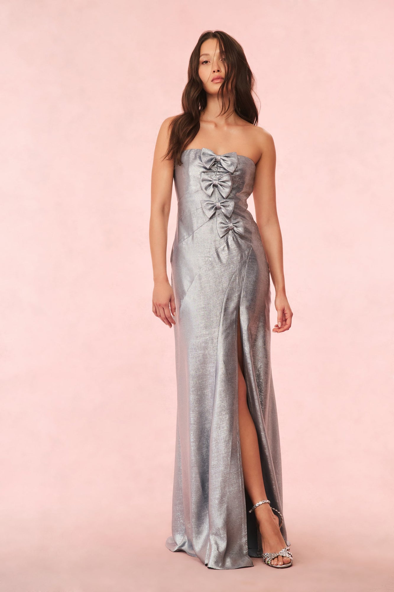LoveShackFancy | Elmina Strapless Metallic Gown