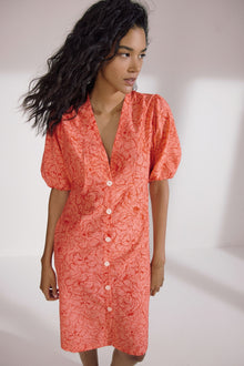 Palm Beach Button Down Cover up Dress | Flamingo Poppy