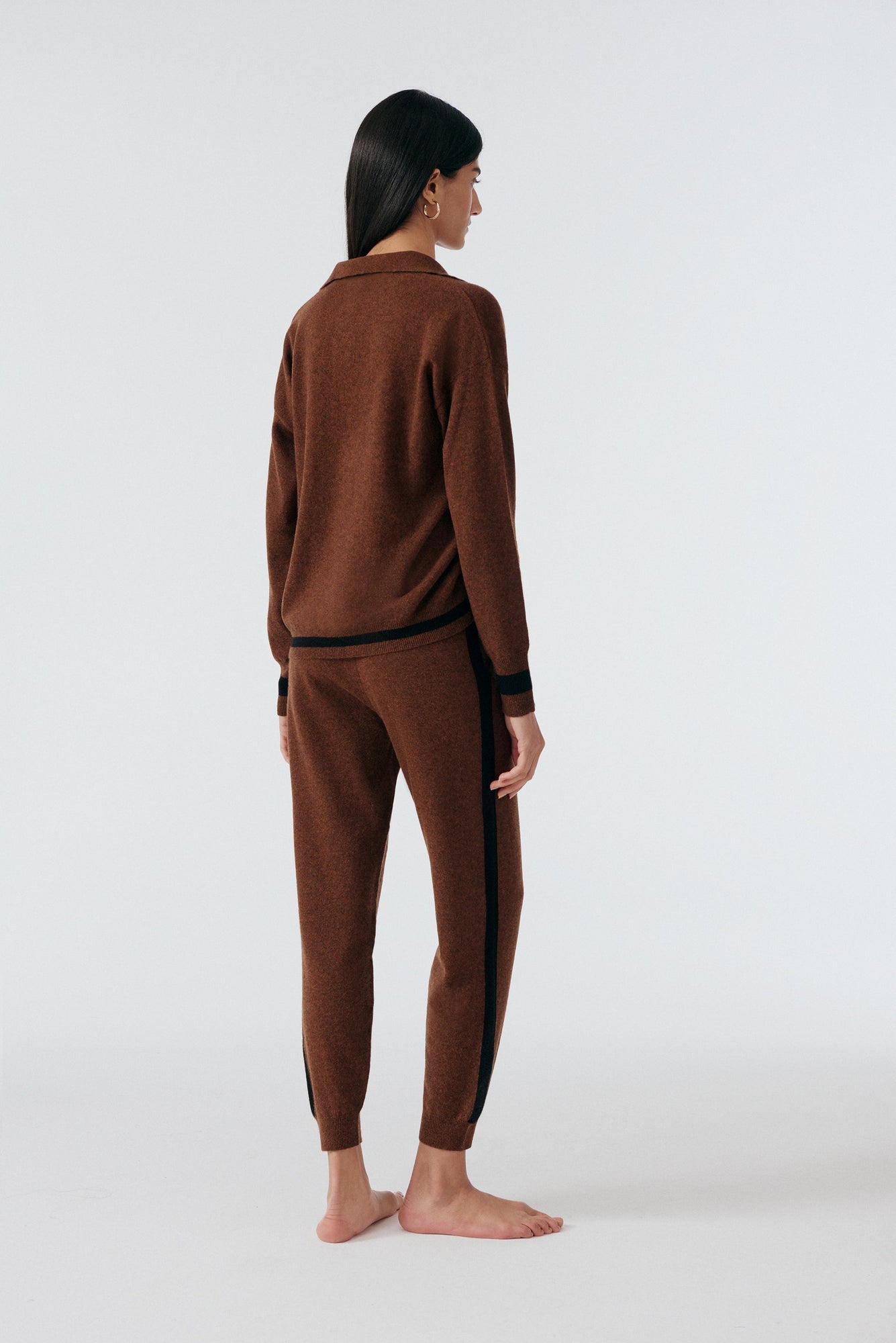 Cashmere Pants | Chesnut/ Black