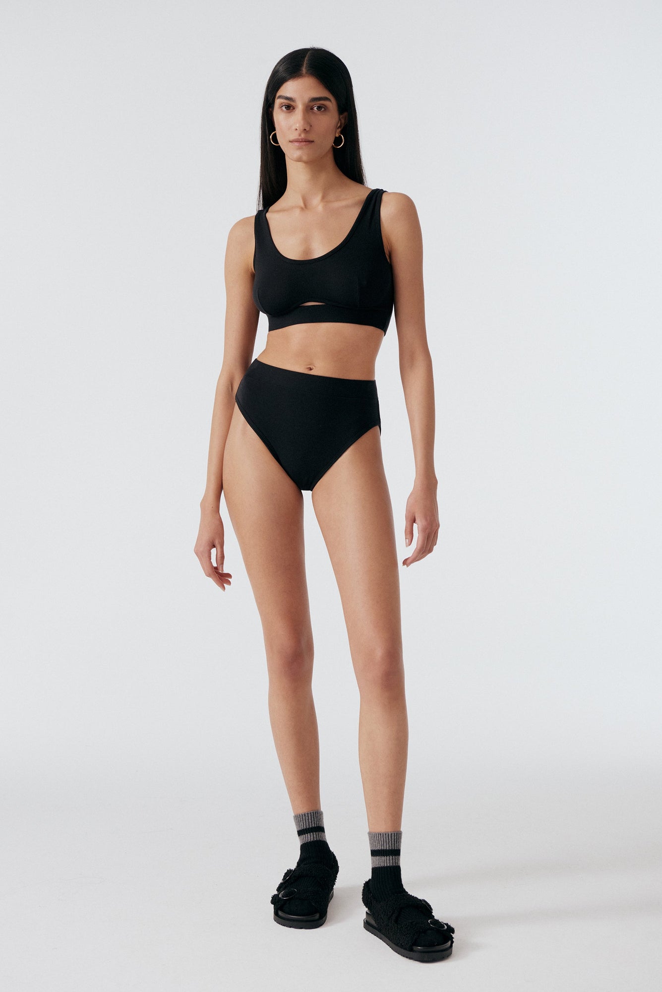 Base Layer Soft Cut Out Bralette | Black