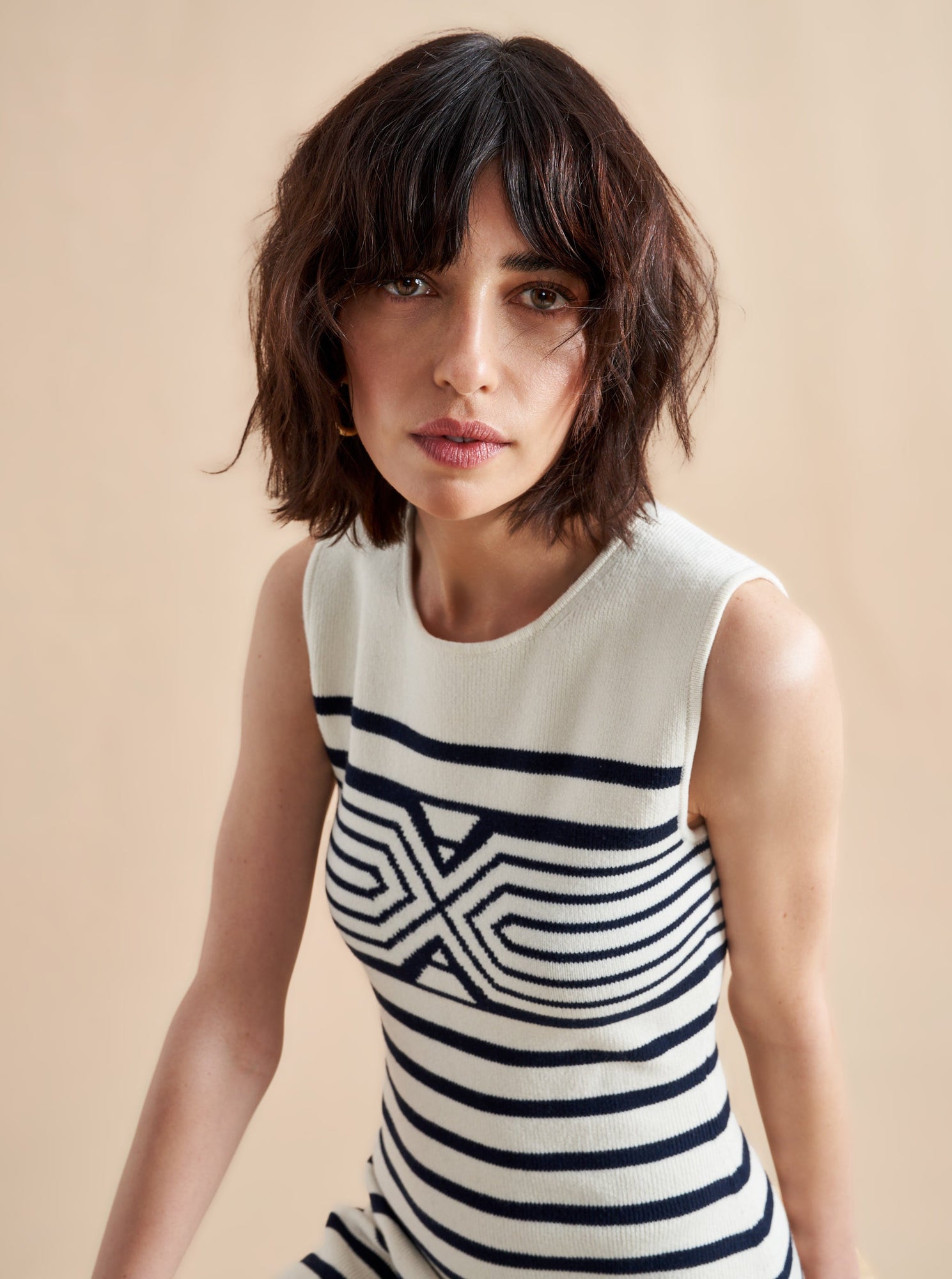 Emmanuelle Dress | Cream x Navy