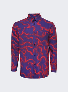 Men | Casella Meyer | Embroidered Jacquard Shirt | Purple & Red