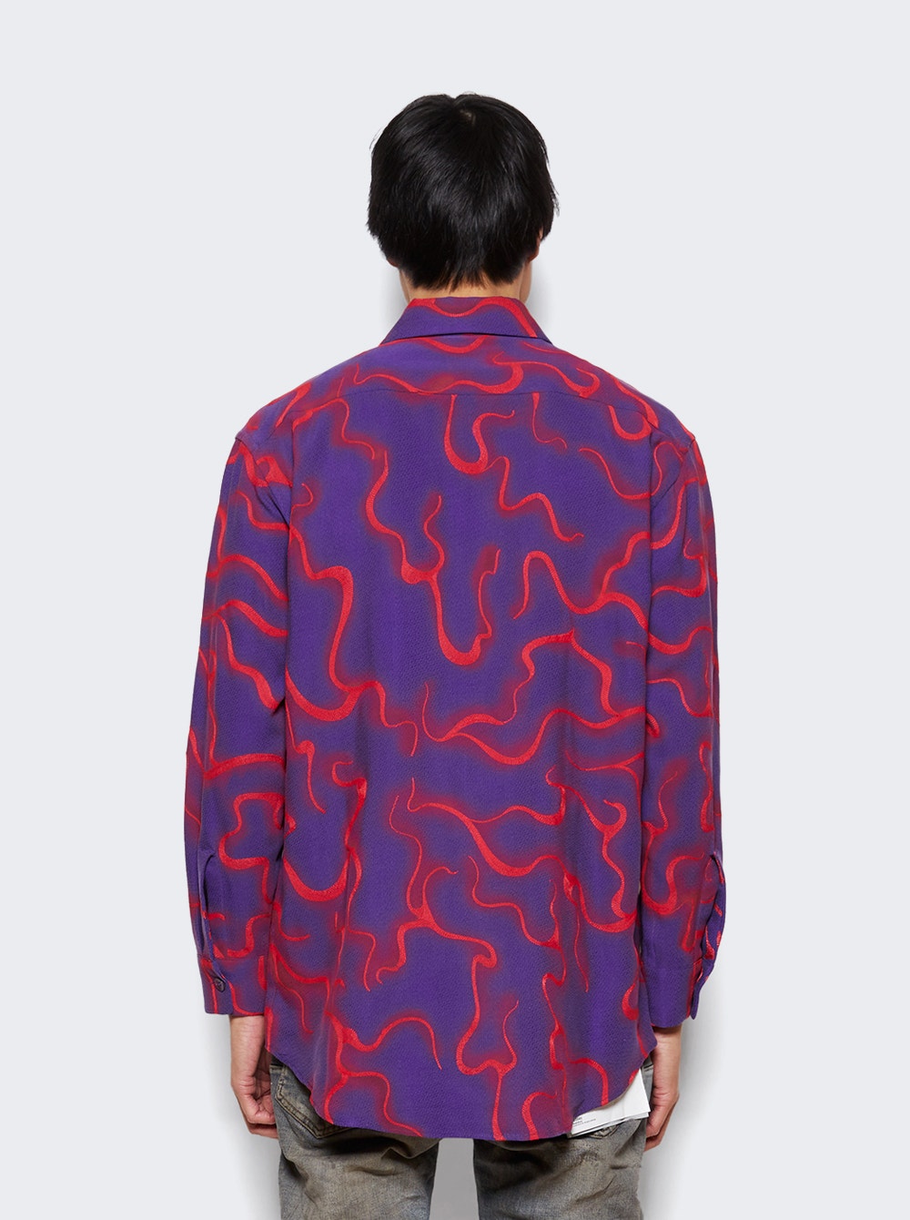 Men | Casella Meyer | Embroidered Jacquard Shirt | Purple & Red