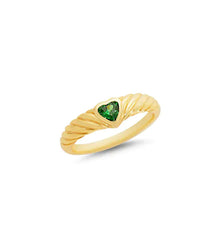 The Emerald Juna Heart Ring | 18KT Gold Vermeil