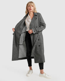 Women | Empirical City Trench Coat | Washed Black