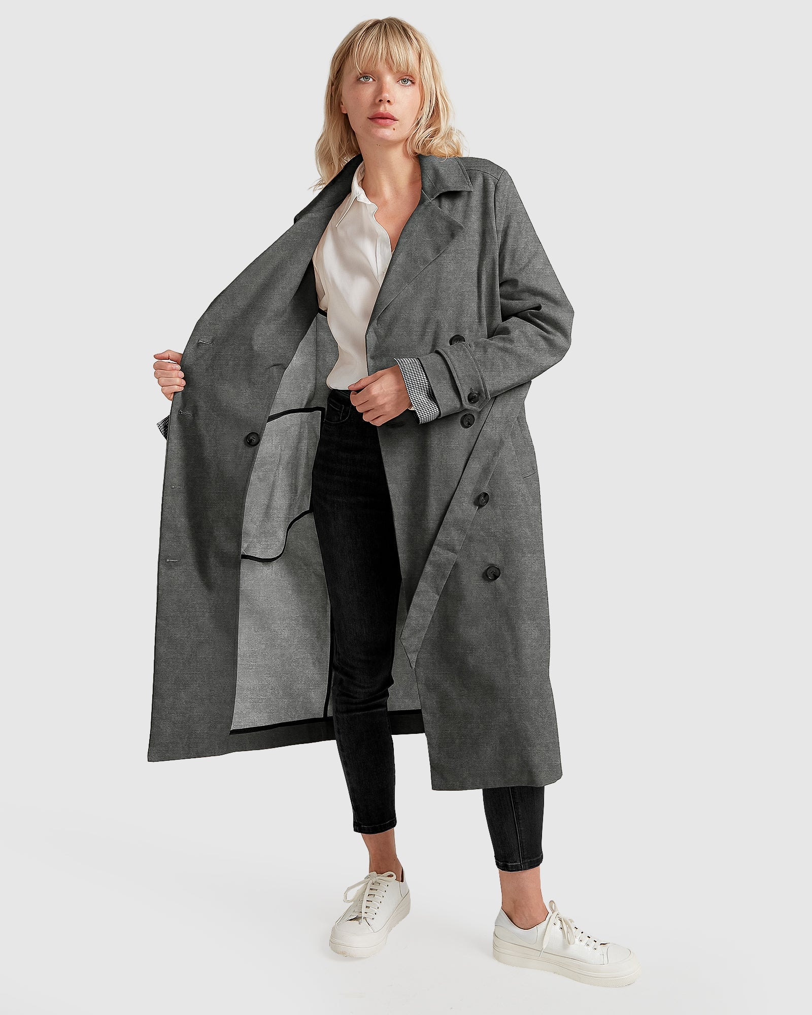 Women | Empirical City Trench Coat | Washed Black