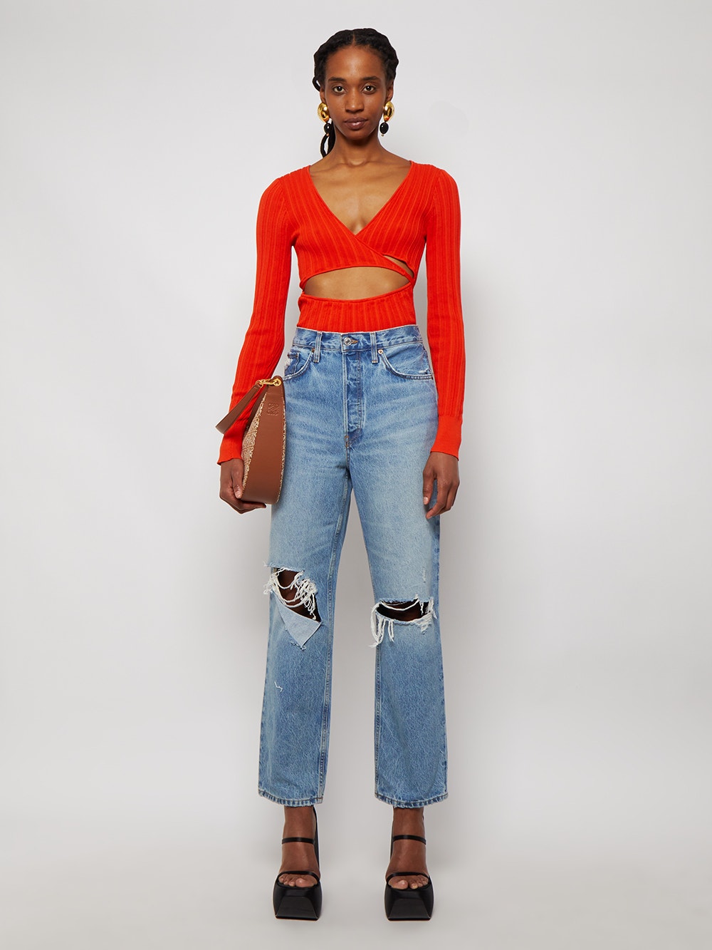 Women | Ester Manas | Long-sleeve Peephole Top | Red