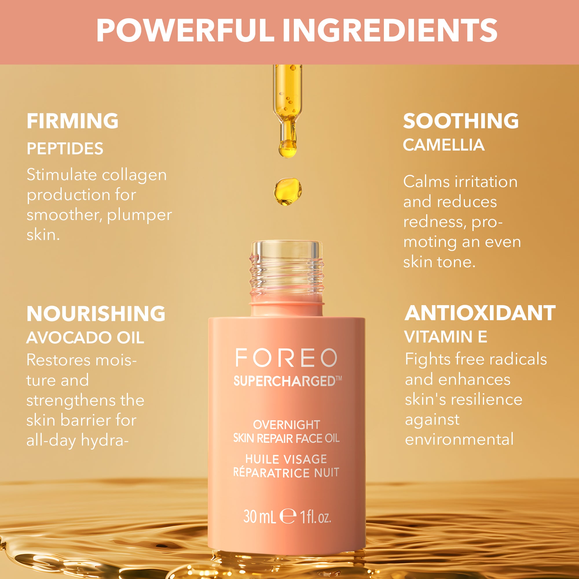 FOREO SUPERCHARGED Overnight Skin Repair Face Oil