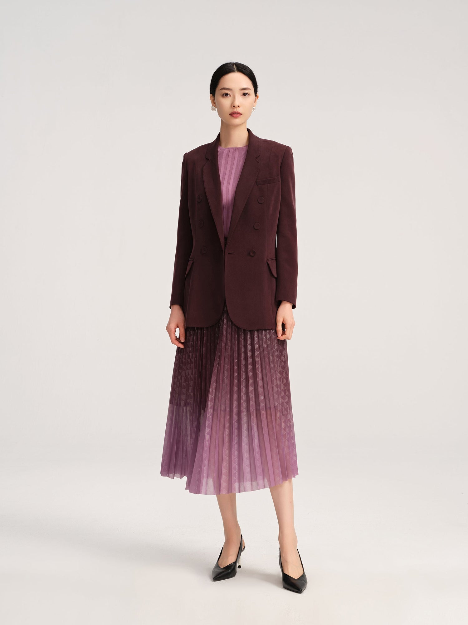 Silky Knitted Top | Purple