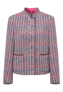 Small Stand Collar Boxy Jacket | Purple