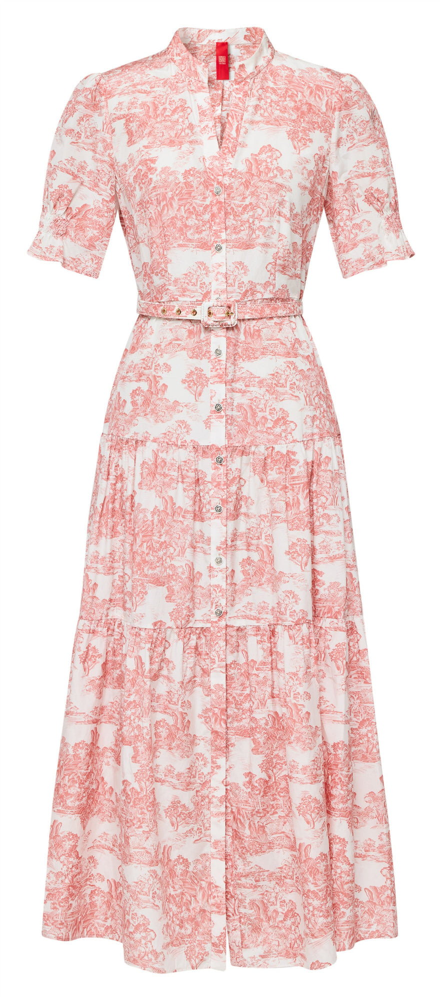 Silk-Cotton Printed Dress | Pink