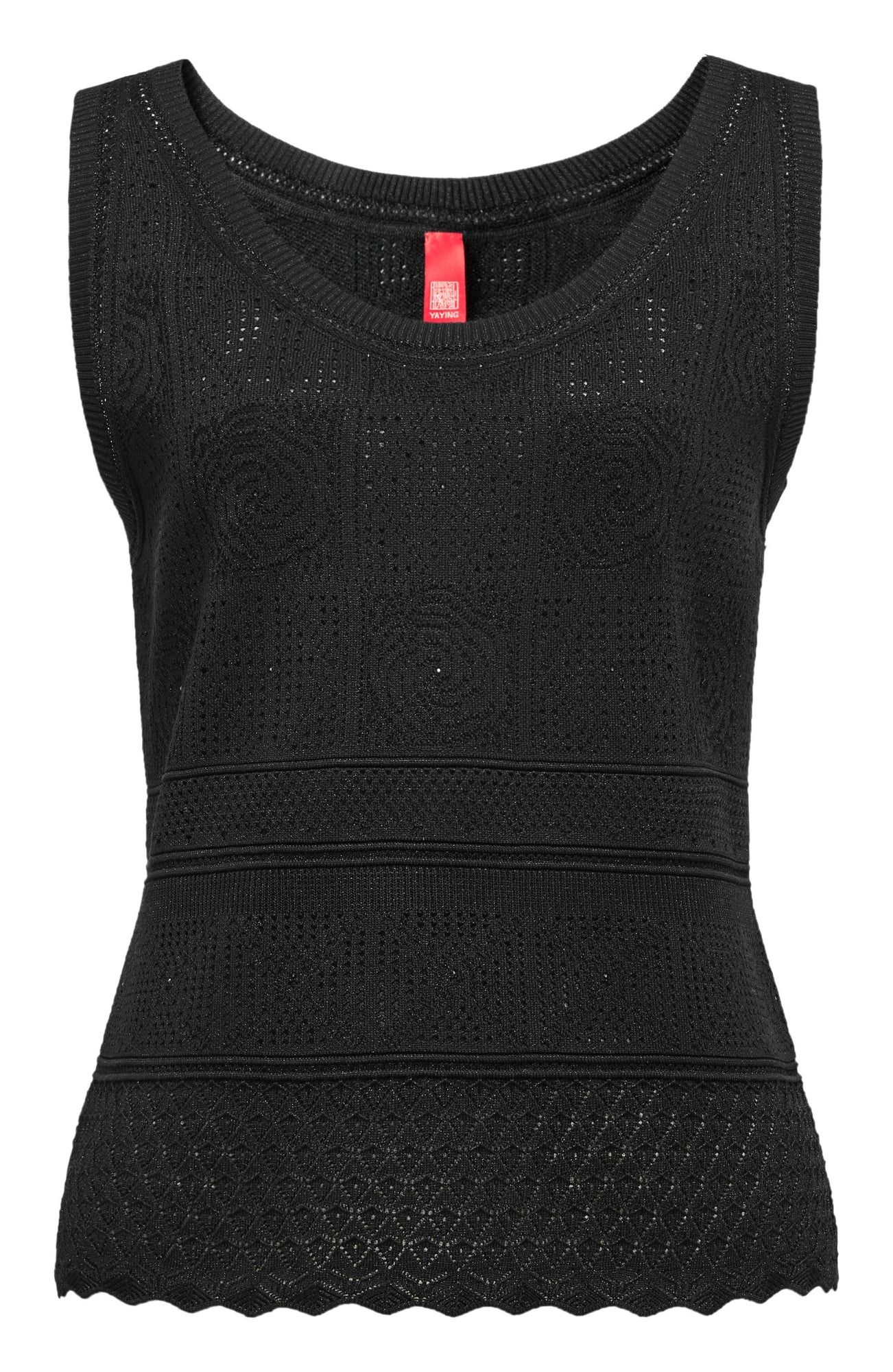 Mulberry Silk Openwork Vest Camisole | Black