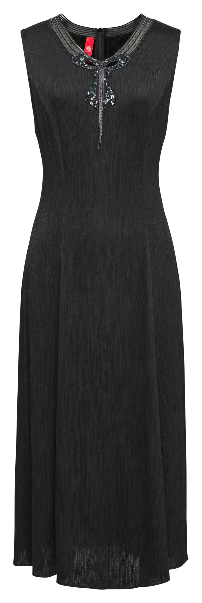 Pleated Triacetate Dress | Black