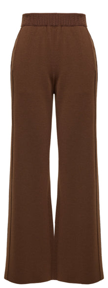 Wool Cashmere Straight-Leg Pants | Brown
