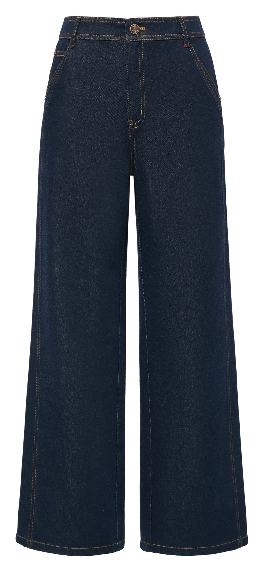 Straight-Leg Embroidered Jeans | Navy
