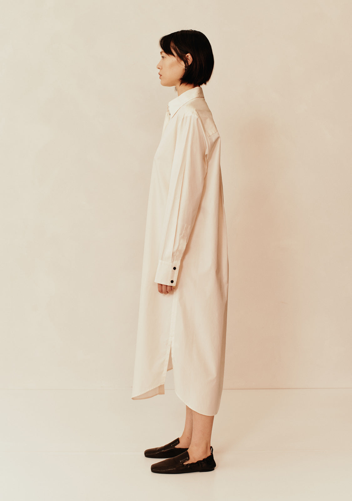 Loopa Cotton Shirt Dress | Crema